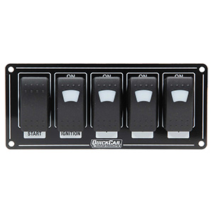 QuickCar Ignition Panel Rocker Switch Panel Lighted Black