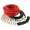 QuickCar Drag Kit 2 AWG Cable Kit (Drag Racing or 2 Batteries) 25' Red 8' Blk Terminals power rings