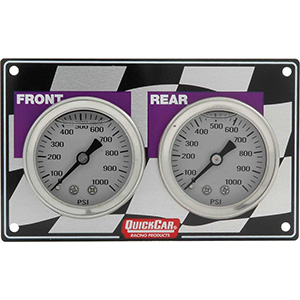 QuickCar Mini Brake Bias Gauge Panel Liquid Filled 1-1/2" Gauges Horizonal Panel