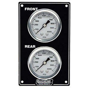 QuickCar Mini Brake Bias Gauge Panel Liquid Filled 1-1/2" Gauges Black Vertical Panel