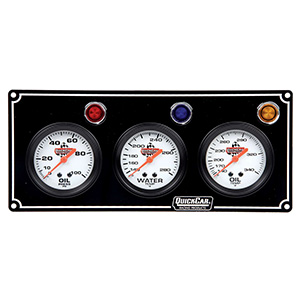 QuickCar 3 Gauge Panel OP/WT/OT Black
