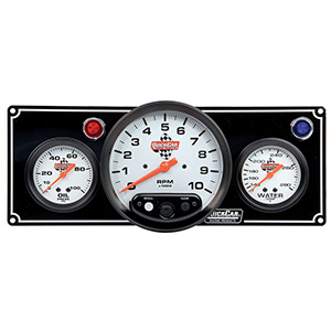 QuickCar 2-1 Gauge Panel OP/WT WITH 5" Tachometer Black