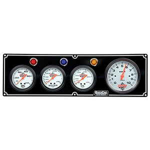 QuickCar 3-1 Gauge Panel OP/WT/OT WITH 3-3/8" Tachometer Black