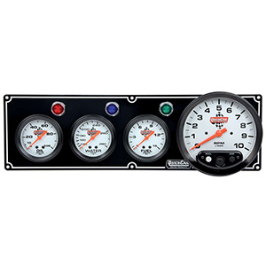 QuickCar 3-1 Gauge Panel OP/WT/FP WITH 5" Tachometer Black