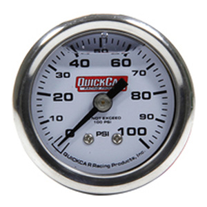 QuickCar Pressure Gauge 0-100 PSI 1.5" Liquid Filled