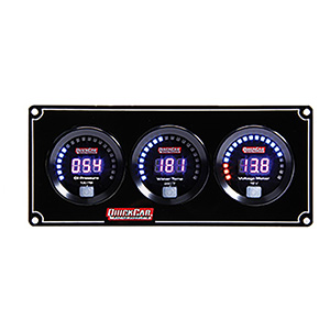 QuickCar Digital 3 Gauge Panel OP/WT Volt