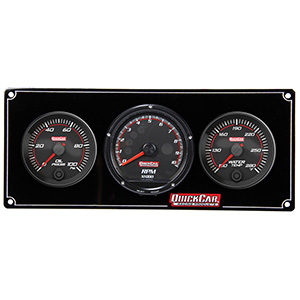QuickCar Redline 2-1 Gauge Panel OP/WT/Tachometer