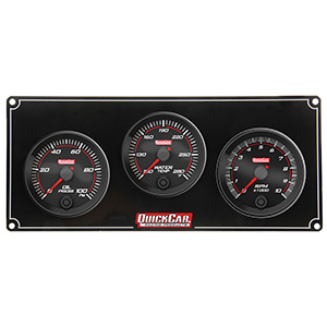 QuickCar Redline 2-1 Gauge Panel OP/WT/Tachometer