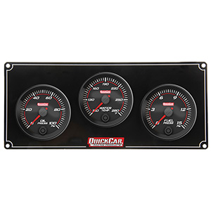 QuickCar Redline 3 Gauge Panel OP/WT/FP