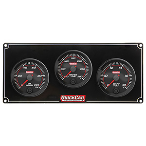 QuickCar Redline 3 Gauge Panel OP/WT/Volt