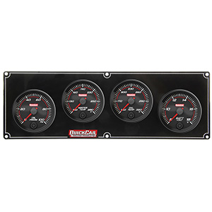 QuickCar Redline 4 Gauge Panel OP/WT/OT/Volt