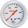 Quantum 310-2008 Oil Pressure Gauge - Silver Face, 0-100 psi, Steel Case