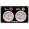 Quantum 310-5200 2 Gauge Panel - Silver Face, Oil Pressure, Water Temperture