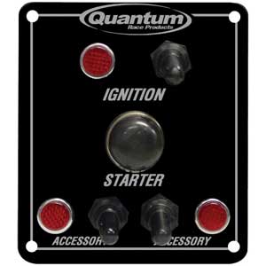 Quantum 350-1555 Ignition Panel - Starter Button, Ignition Switch, 2 Accessory Switchs with Lights