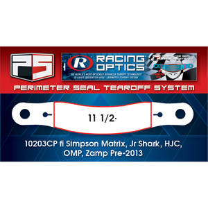 Racing Optics XStack Perimeter Seal Laminated Tearoffs, 10203CP, 11-1/2" Post Spacing, Shape Banana