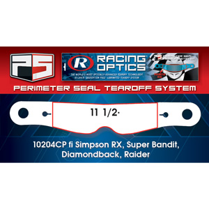Racing Optics XStack Perimeter Seal Laminated Tearoffs, 10204CP, 11-1/2" Post Spacing, Shape Nose Notch