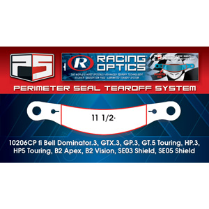 Racing Optics XStack Perimeter Seal Laminated Tearoffs, 10206CP, 11-1/2" Post Spacing, Shape Banana
