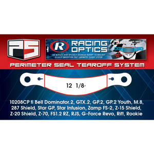 Racing Optics XStack Perimeter Seal Laminated Tearoffs, 10208CP, 12-1/8" Post Spacing, Shape Banana