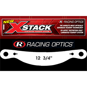 Racing Optics XStack Laminated Tearoffs, 10209C, 12-3/4" Post Spacing, Shape Banana