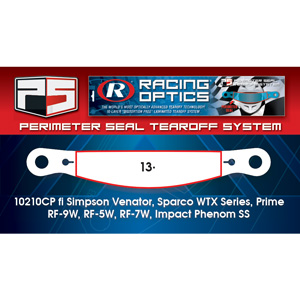 Racing Optics XStack Perimter Seal Laminated Tearoffs, 10210CP, 13" Post Spacing, Shape Banana