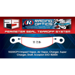 Racing Optics XStack Perimeter Seal Laminated Tearoffs, 10230CP, 11-7/8" Post Spacing, Shape Banana