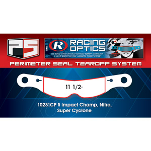 Racing Optics XStack Perimeter Seal Laminated Tearoffs, 10231CP, 11-1/2" Post Spacing, Shape Nose Notch