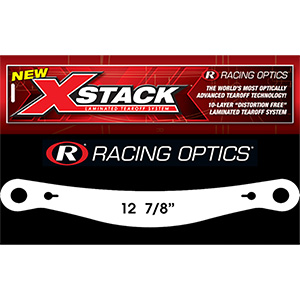 Racing Optics XStack Laminated Tearoffs, 10237C, 12-7/8" Post Spacing, Shape Banana