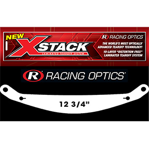 Racing Optics XStack Laminated Tearoffs, 10245C, 12-3/4" Post Spacing, Shape No Cut-Outs