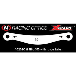 Racing Optics XStack Laminated Tearoffs, 10252C, 12" Post Spacing, Shape Banana (Stilo: ST5 With Large Tabs)