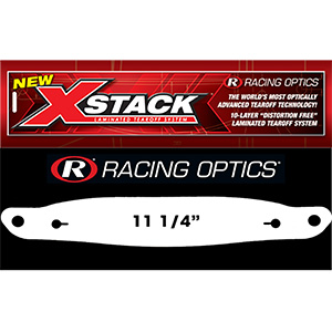 Racing Optics XStack Laminated Tearoffs, 10258C, 11-1/4" Post Spacing, Shape Straight (Stilo: ST4)