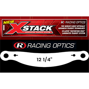 Racing Optics XStack Laminated Tearoffs, 10287C, 12-1/2" Post Spacing, Shape Vent Cut-Outs