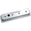 Chevrolet & Bowtie Emblem Die-Cast Valve Covers Center Bolt. S/B V8, 1987-Ls. Polished