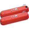 Lsx® Die-Cast Valve Covers, Slant-Edge, Raised Emblem, Ls V8 Engines, Chevy Orange