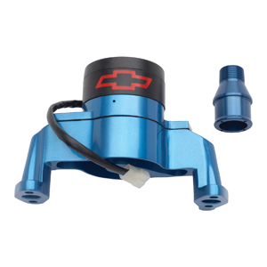 Proform Electric Water Pump, Small Block Chevy with Red Bowtie, Blue Epoxy Coated Finish