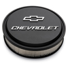 Chevrolet & Bowtie Emblem Die-Cast Slant-Edge Air Cleaner Kit, Black Crinkle, Raised Emblem