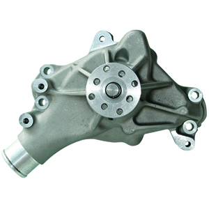 High Flow Mechanical Aluminum Water Pump, Chevy S/B,  Satin Finish, Long