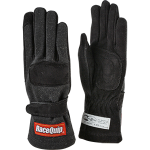 RaceQuip 2-Layer SFI-5 Glove, Black, Kid Medium