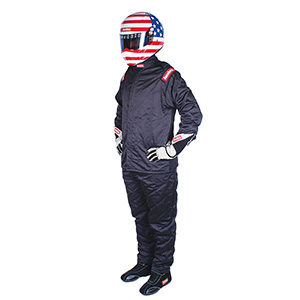 RaceQuip Chevron-5 Racing Driver Fire Suit Jacket; SFI 3.2A/ 5 ; Black, Size 2X-Large