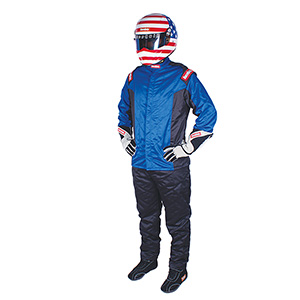 RaceQuip Chevron-5 Racing Driver Fire Suit Jacket; SFI 3.2A/ 5 ; Blue, Size Medium