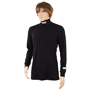 RaceQuip SFI 3.3 Fire Retardant Underwear Top, Black, Size Youth X-Large