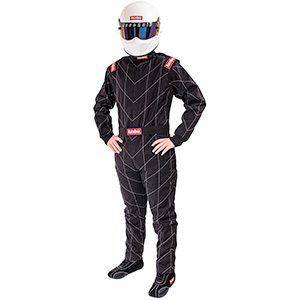 RaceQuip Chevron-1 Suit SFI-1, Black, Size Small