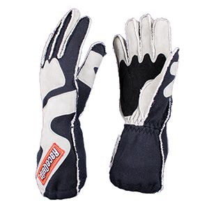 RaceQuip SFI-5 Driving Glove, Gray/Black, Outseam W/Closure, Size Small