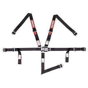 RaceQuip Latch & Link Junior Quarter Midget Racing Harness, 5-Point, Black