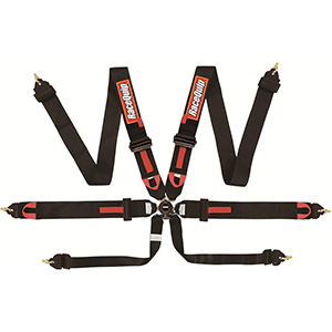 RaceQuip FIA 6 Point Camlock Harness Set, 3" Shoulders, Black