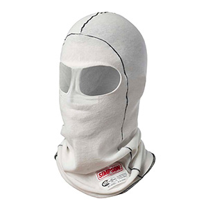 Simpson Racing Memory Fit Headsock- Dual Eye White 23051W