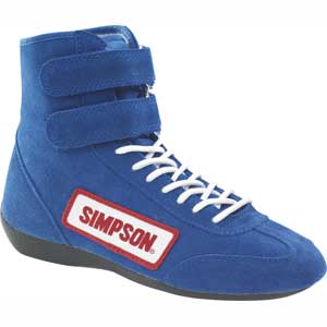 Simpson High Top Driving Shoes, Blue, Size 11.5