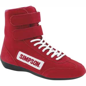 Simpson High Top Driving Shoes, Red, Size 10.5