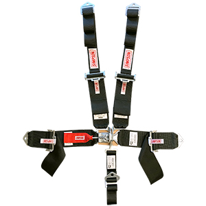 Simpson Latch & Link 5-Point Individual Racing Harness, Narrow Shoulder Belts, Black