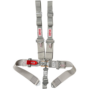 Simpson Latch & Link 5 Point 2-Inch Individual HANS Shoulders Racing Harness, 55-Inch Bolt-In, Platinum