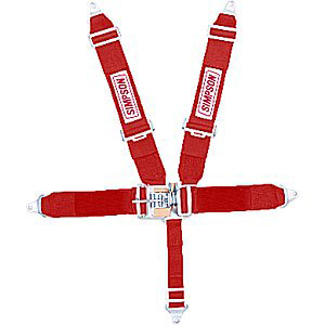 Simpson Latch FX Series Individual Racing Harness, 5-Point, Red